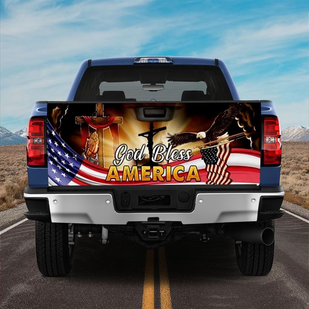 Jesus Tailgate Wrap, God Bless America Truck Tailgate Decal Usa Flag Jesus Cross Jesus Believers Tailgate Wrap Jesus Tailgate Wrap, God Bless America Truck Tailgate Decal Usa Flag Jesus Cross Jesus Believers Tailgate Wrap
