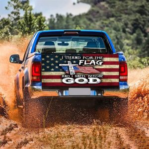 Jesus Tailgate Wrap I Stand For The Flag Tailgate Wrap I Kneel Before God Tailgate Wrap American Vintage Flag Wrap Decor Tailgate Wrap 1 tqip7k.jpg