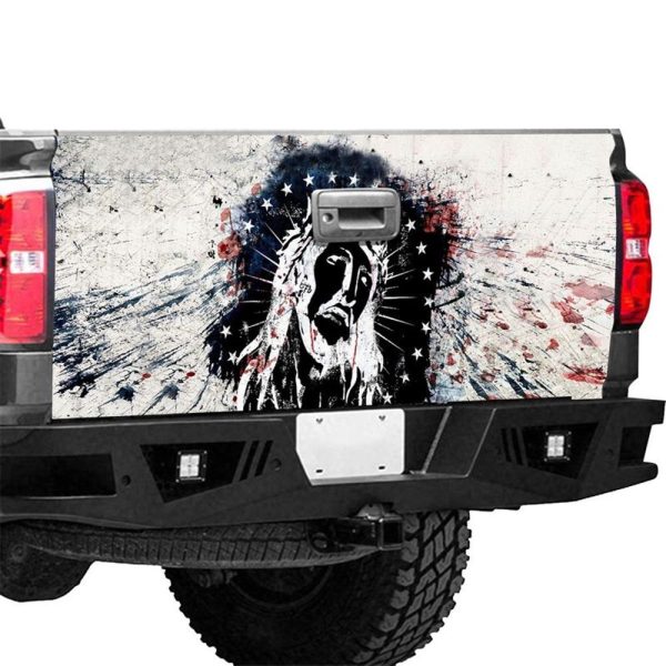 Jesus Tailgate Wrap, Jesus Art Tailgate Wrap, Jesus Painting Tailgate Wrap, Jesus Believer Gift, Christian Gift Tailgate Wrap