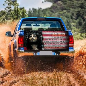 Jesus Tailgate Wrap, Jesus Christ American Flag…