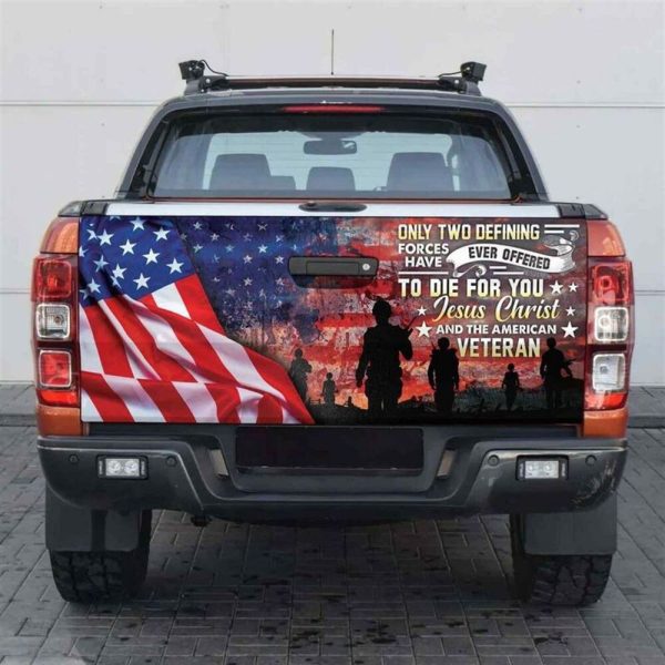 Jesus Tailgate Wrap, Jesus Christ And The American Veteran Tailgate Wrap Truck Decor Patriot Gift Family And Friends Gift Tailgate Wrap