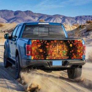 Jesus Tailgate Wrap Jesus Christian Happy Thanksgiving Truck Tailgate Decal Sticker Wrap Christian Car Decor 2 jveuq9.jpg