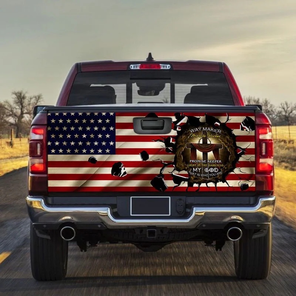 Jesus Tailgate Wrap, Jesus Cross Way Maker Miracle Worker Truck Tailgate Decal Sticker Wrap, Christian Car Decor Jesus Tailgate Wrap, Jesus Cross Way Maker Miracle Worker Truck Tailgate Decal Sticker Wrap, Christian Car Decor