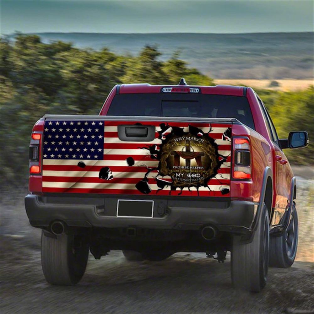 Jesus Tailgate Wrap, Jesus Cross Way Maker Miracle Worker Truck Tailgate Decal Sticker Wrap, Christian Car Decor Jesus Tailgate Wrap, Jesus Cross Way Maker Miracle Worker Truck Tailgate Decal Sticker Wrap, Christian Car Decor