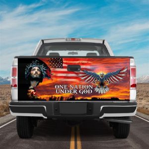 Jesus Tailgate Wrap, Jesus Eagle Usa Flag…