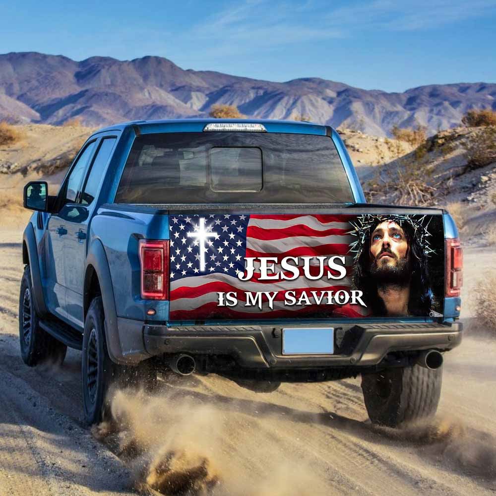 Jesus Tailgate Wrap, Jesus Is My Savior Truck Tailgate Decal Sticker Wrap, Christian Car Decor Jesus Tailgate Wrap, Jesus Is My Savior Truck Tailgate Decal Sticker Wrap, Christian Car Decor