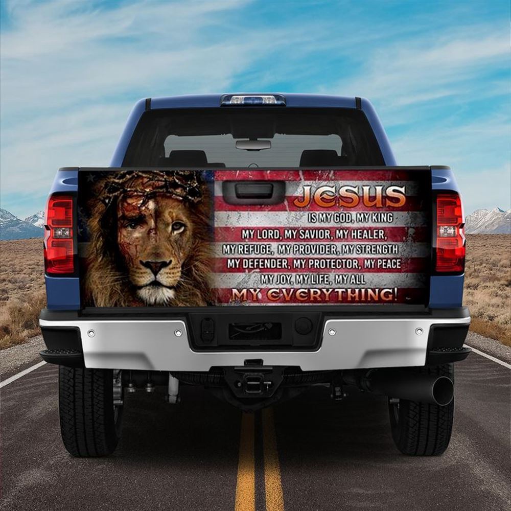 Jesus Tailgate Wrap, Jesus Lion Of Judah, My Everything Truck Tailgate Decal Christian Gift Tailgate Wrap Jesus Tailgate Wrap, Jesus Lion Of Judah, My Everything Truck Tailgate Decal Christian Gift Tailgate Wrap