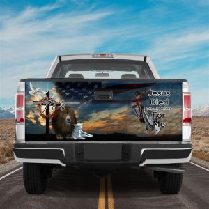 Jesus Tailgate Wrap, Lion Lamb, Jesus Died…