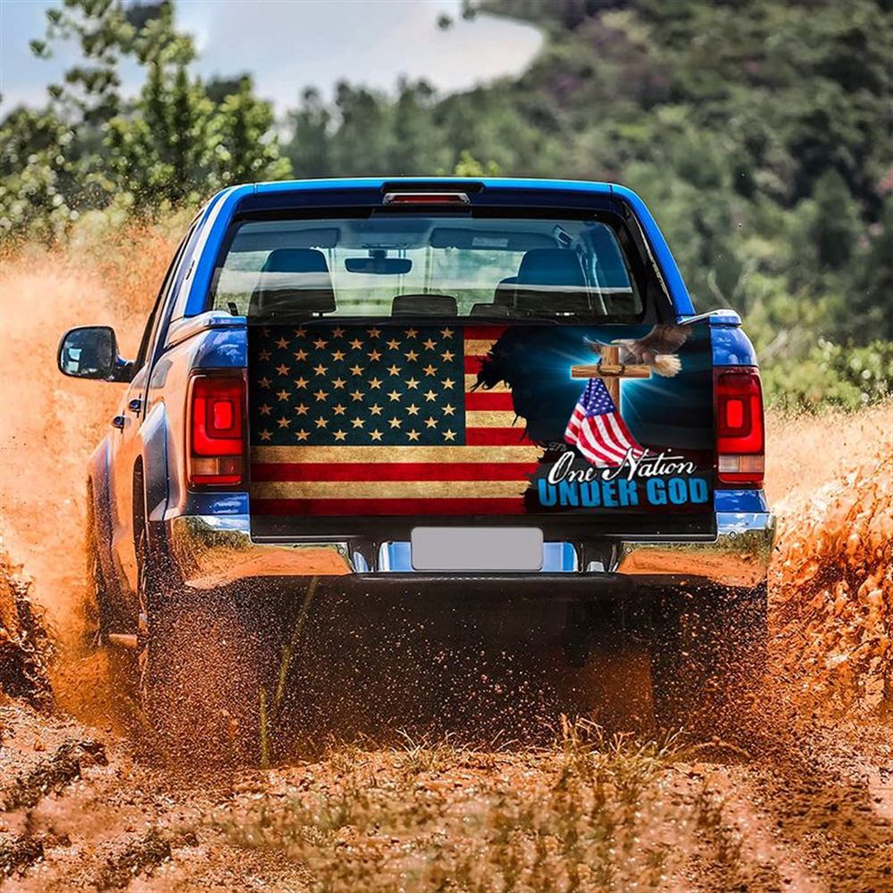 Jesus Tailgate Wrap, One Nation Under God Tailgate Wrap Christian God Blessed America Truck Tailgate Wrap Car Decor Tailgate Wrap