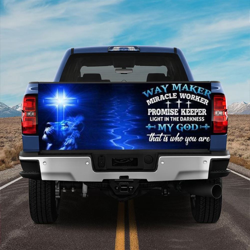 Jesus Tailgate Wrap, Way Maker Miracle Worker Jesus Christ Truck Tailgate Decal Christian Gift Tailgate Wrap