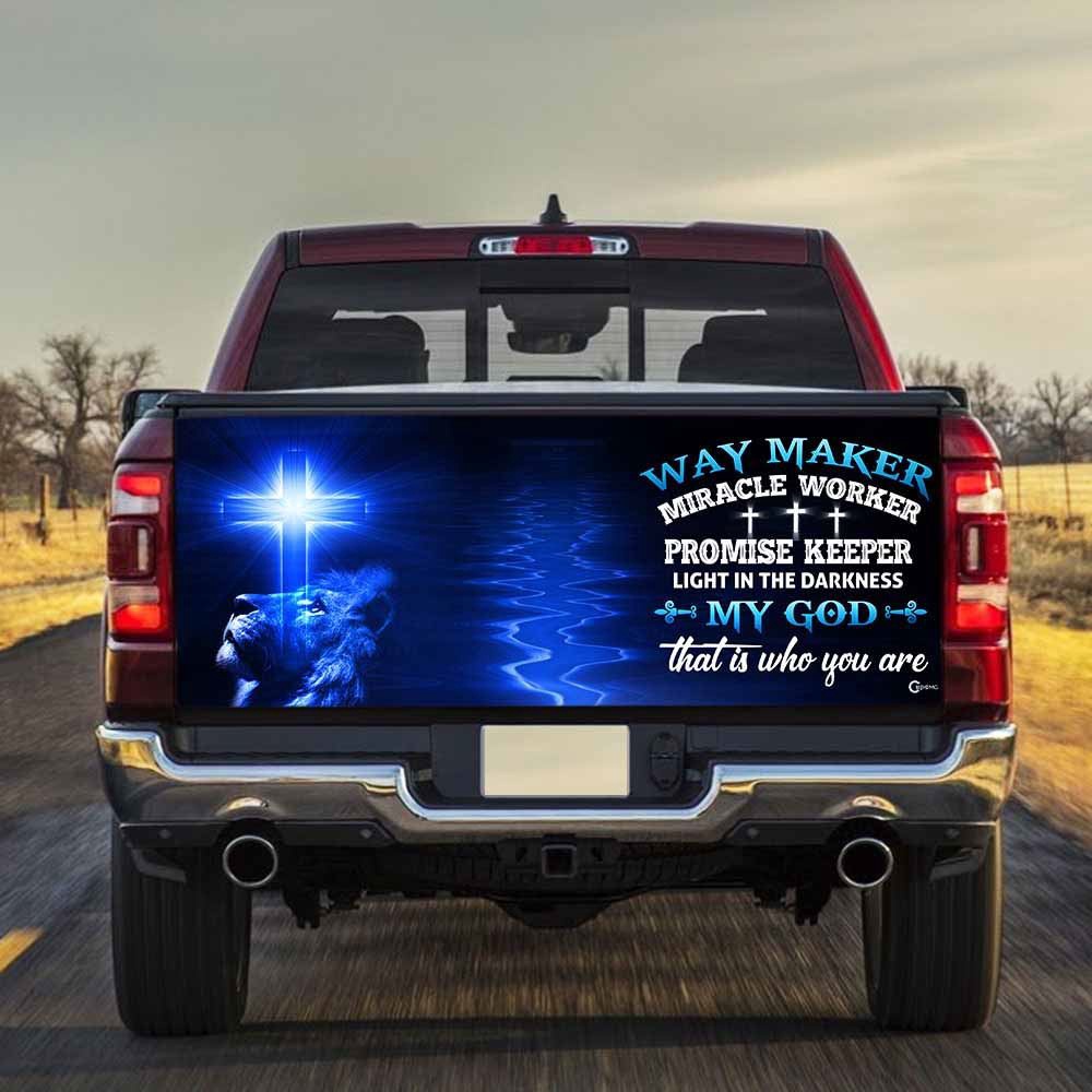 Jesus Tailgate Wrap, Way Maker Miracle Worker Jesus Christ Truck Tailgate Decal Sticker Wrap, Christian Car Decor