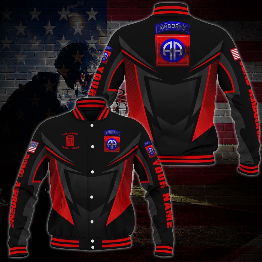 Veteran Jacket, 82nd Airborne Veteran Military Jacket Baseball Jacket Custom Shirt Veteran Jacket, 82nd Airborne Veteran Military Jacket Baseball Jacket Custom Shirt