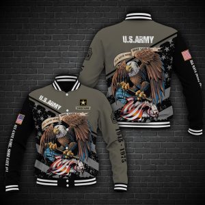 Veteran Jacket, Army Veteran Jacket, Military Us Army Jacket, Army Veteran Eagle Baseball Jacket, Custom Name And Rank