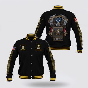 Veteran Jacket, Army Veteran Jacket, Us Army Baseball Jacket Custom Your Name And Rank, Freedom Isn’t Free But It’s Worth Fighting For