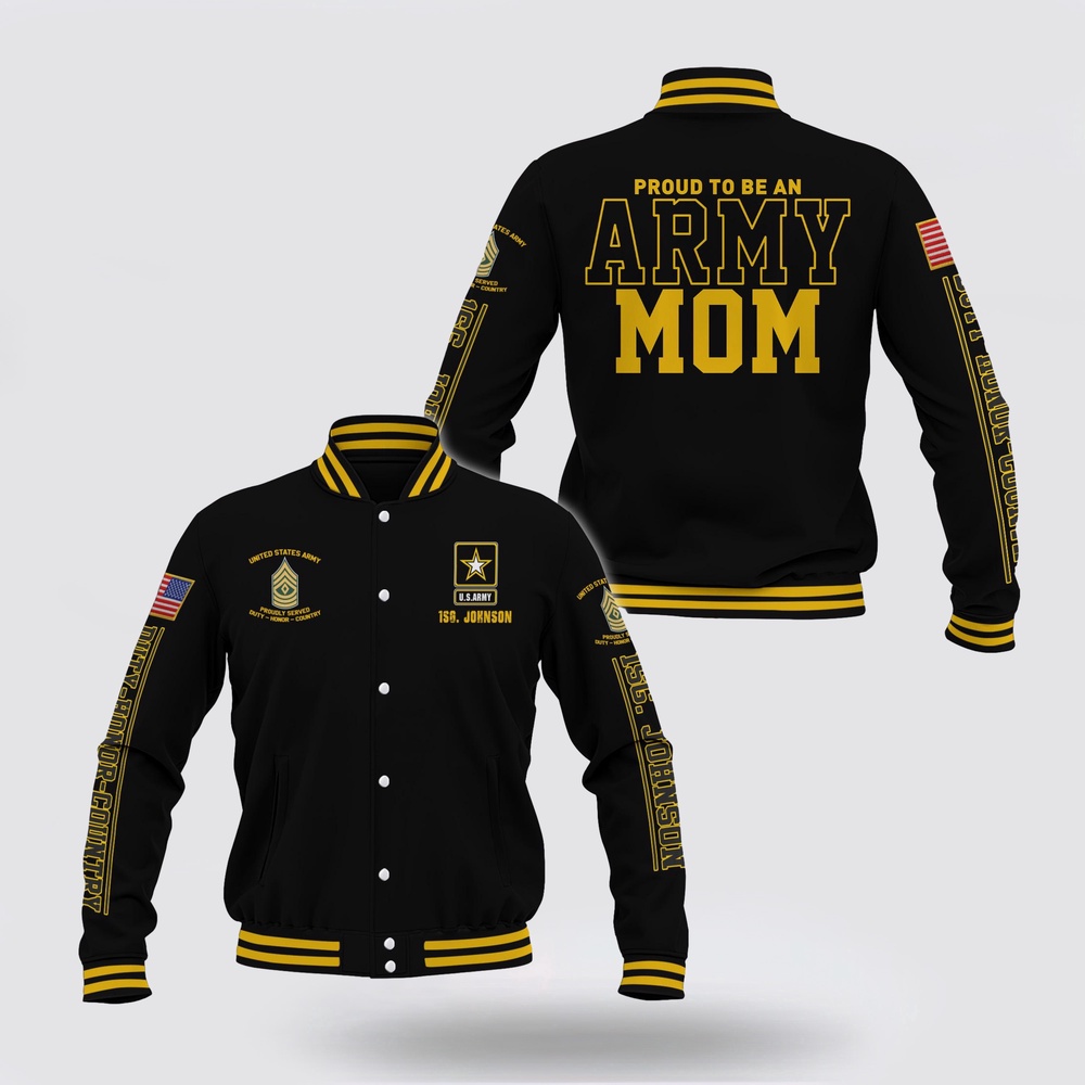 Veteran Jacket, Army Veteran Jacket, Us Army Mom Baseball Jacket Custom Your Name And Rank Veteran Jacket, Army Veteran Jacket, Us Army Mom Baseball Jacket Custom Your Name And Rank