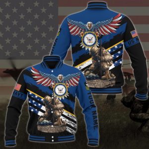 Veteran Jacket, Navy Veteran Jacket, Us Navy American Eagle Flag Military Ranks Veteran Ranks Custom Baseball Jacket