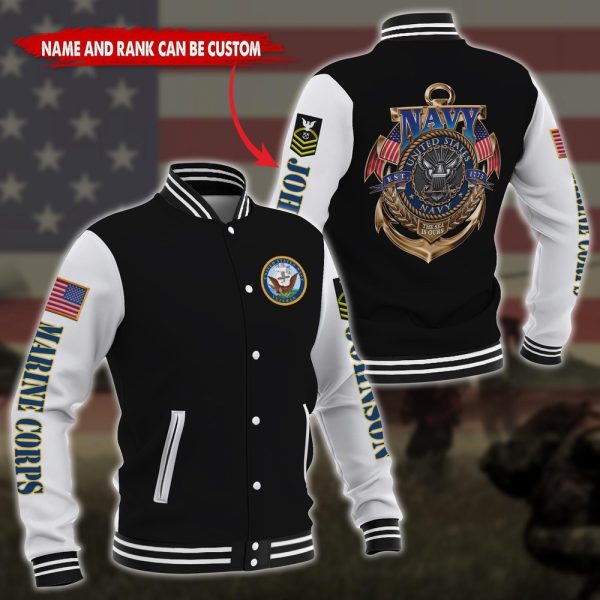 Veteran Jacket, Navy Veteran Jacket, Us Navy Veteran Gift For Military Veteran Design 3D Design Custom Baseball Jacket