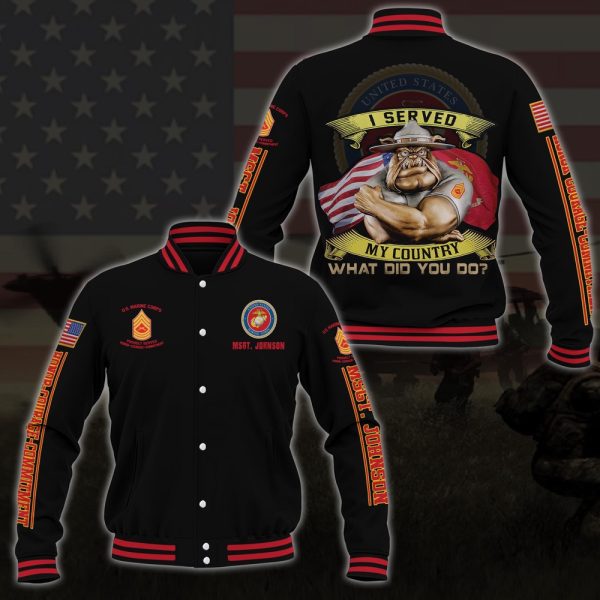 Veteran Jacket, Us Marine Corps Baseball Jacket Custom Your Name And Rank , Military Jacket