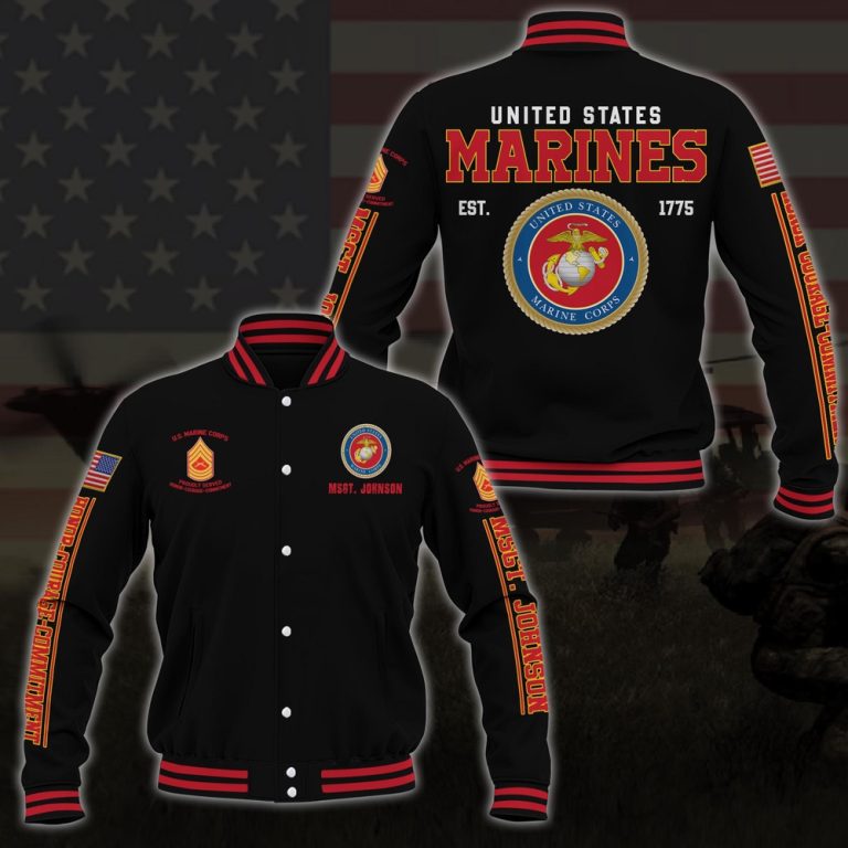 Veteran Jacket, Us Marine Corps Military Baseball Jacket Custom Your