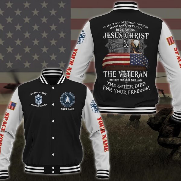 Veteran Jacket, Us Space Force Veteran Military Logo Baseball Jacket Custom Jacket