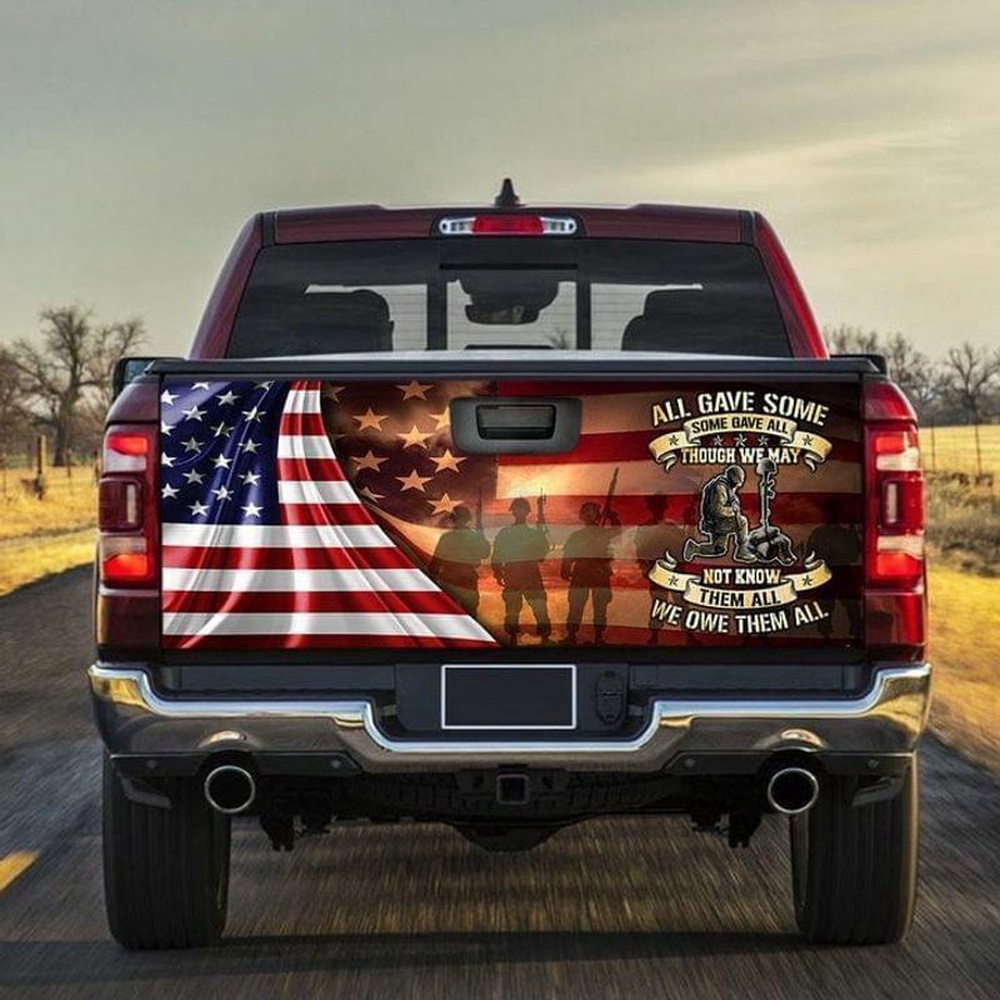 Veteran Tailgate Wrap, All Gave Some Some Gave All Soldier Veteran American Tailgate Wrap Decal Remembrance Day Gift Veteran Tailgate Wrap, All Gave Some Some Gave All Soldier Veteran American Tailgate Wrap Decal Remembrance Day Gift