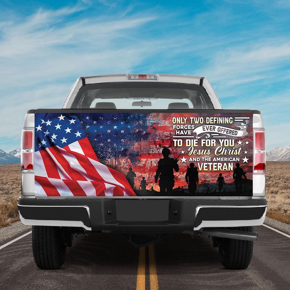 Veteran Tailgate Wrap, American Flag Veteran Only Two Defining American Flag Tailgate Wrap American Patriot Tailgate Decal