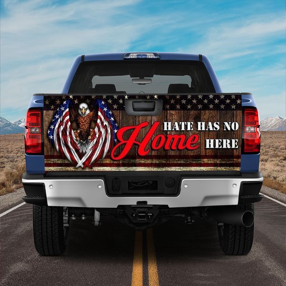 Veteran Tailgate Wrap, Hate Has No Home Here Truck Tailgate Decal Eagl3 American Patriotic Flag Veteran Tailgate Wrap, Hate Has No Home Here Truck Tailgate Decal Eagl3 American Patriotic Flag