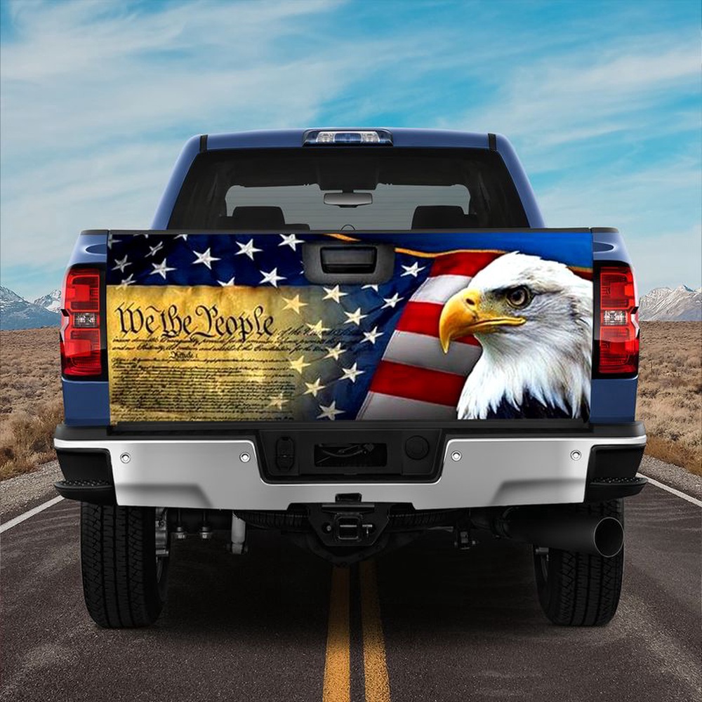 Veteran Tailgate Wrap, Heading Bird We The People Taligate Decal Independence Day Gift