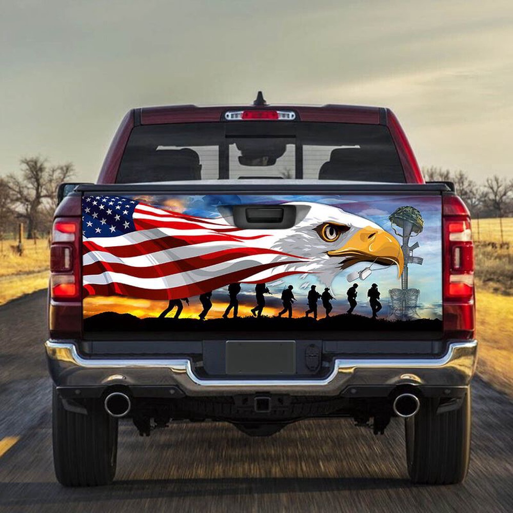 Veteran Tailgate Wrap, Memorial Day Remember & Honor Veteran Truck Tailgate Wrap Memorial Day Gifts