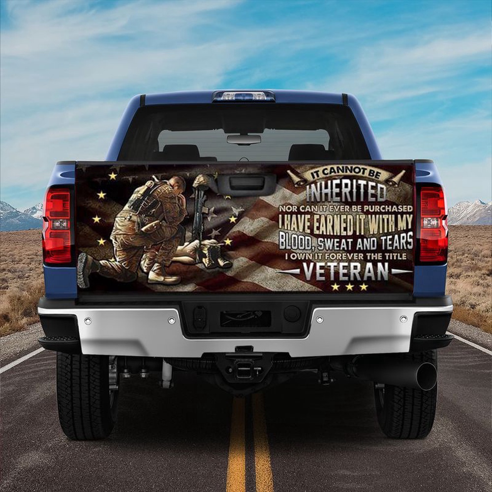 Veteran Tailgate Wrap, Proud United States Veteran Truck Tailgate Wrap Soldier Quote Lovers Gift Veteran Tailgate Wrap, Proud United States Veteran Truck Tailgate Wrap Soldier Quote Lovers Gift