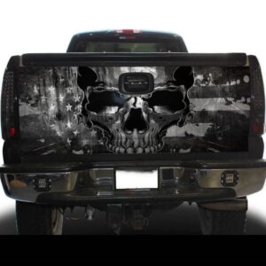 Veteran Tailgate Wrap, Skull Military American Flag…