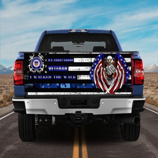 Veteran Tailgate Wrap, U.s. Coast Guard Vetran I Walked The Walk Truck Tailgate Decal Sticker Wrap Soldier Gift