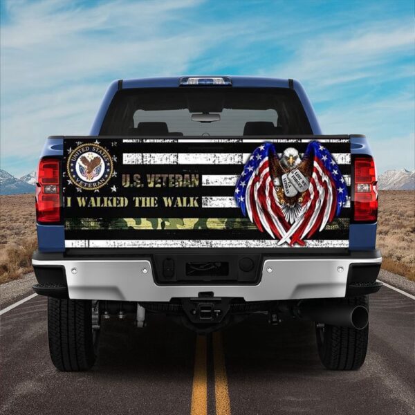 Veteran Tailgate Wrap, U.s. Vetern I Walked The Walk Truck Tailgate Decal Sticker Wrap Decor Truck