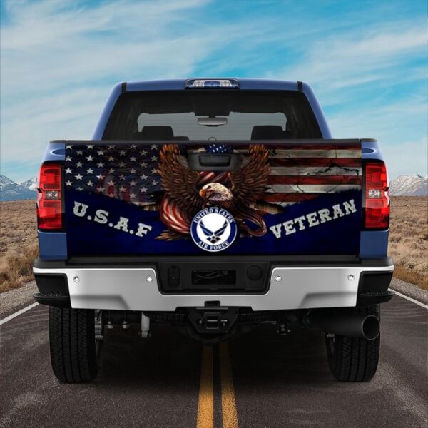 Veteran Tailgate Wrap, U.s Air Force Vetern Truck Tailgate Decal Proud Vetean America Flag