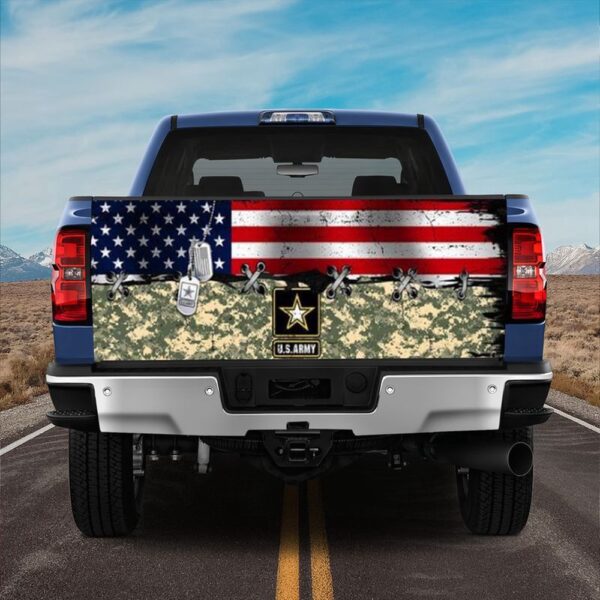 Veteran Tailgate Wrap, U.s Army Truck Tailgate Decal Camo Pattern Flag I Am A Soldier