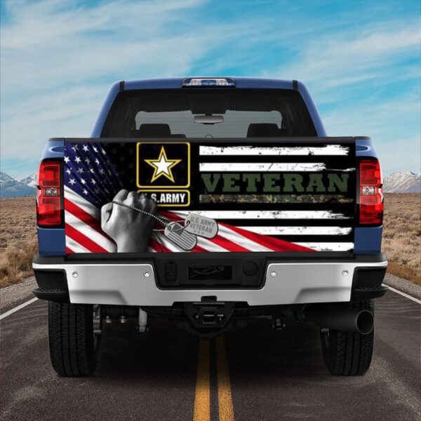 Veteran Tailgate Wrap, United States Amy Vetran Truck Tailgate Decal Soldier Dad Gift Idea