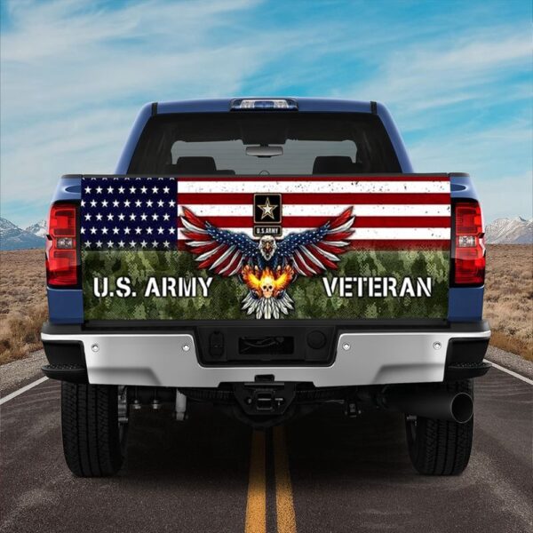 Veteran Tailgate Wrap, United States Army Vetern Truck Tailgate Decal American Hero Flag