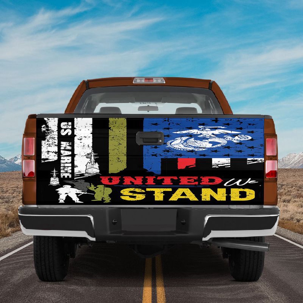 Veteran Tailgate Wrap, United We Stand Truck Tailgate Wrap Us Army Marine Tailgate Graphic Wraps Car Decorations