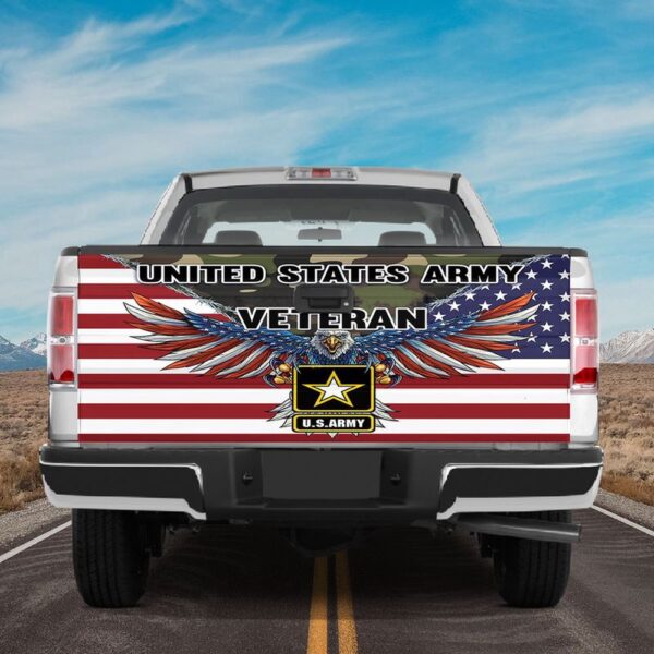 Veteran Tailgate Wrap, Us Army Veteran Camouflage  Memorial Day Remembrance Day Decor
