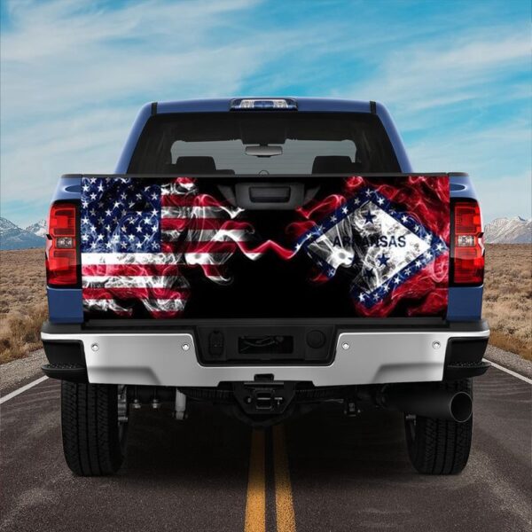 Veteran Tailgate Wrap, Us State Arkansas Truck Tailgate Decal Sticker Wrap Patriotic Day Gift Idea