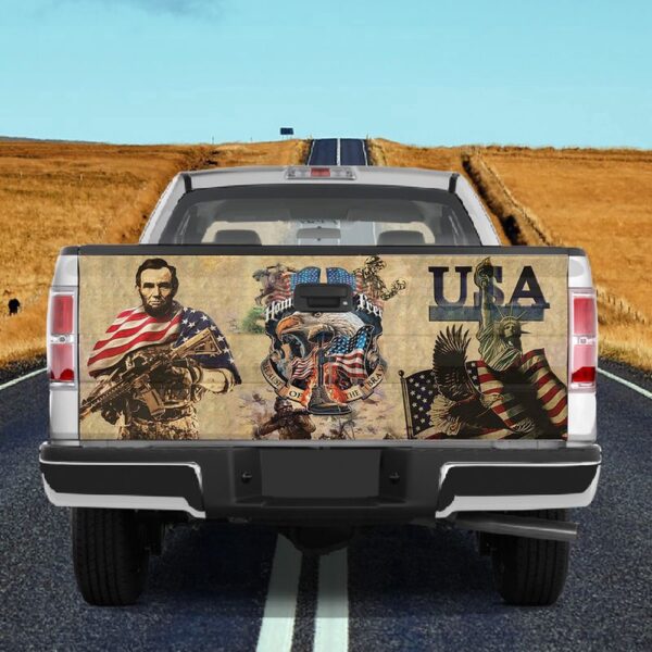 Veteran Tailgate Wrap, Usa Liberty Statue Home Of The Free Tailgate Wrap American Because Of The Brave