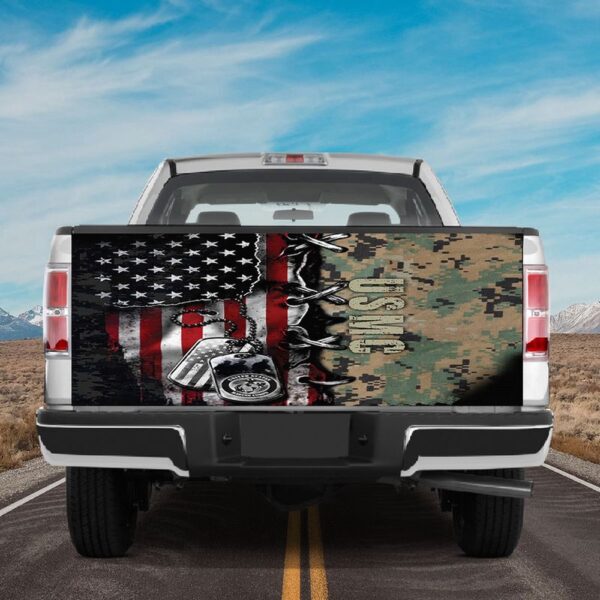 Veteran Tailgate Wrap, Usmc Tailgate Wrap American Veteran Tailgate Cover American Flag Tailgate Cover Car Decoration