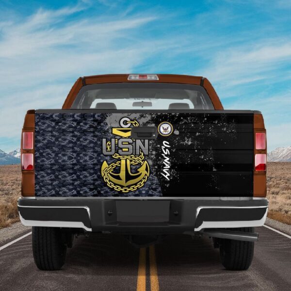 Veteran Tailgate Wrap, Usn Us Navy Camouflge Tailgate Decals For Trucks Vinyl Graphics Wrap