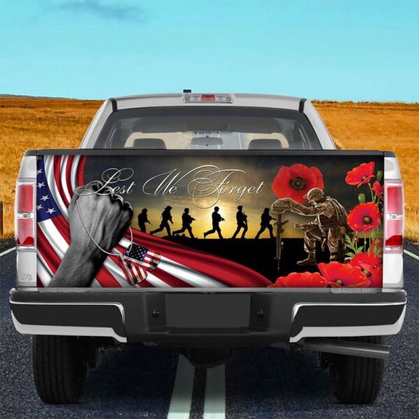 Veteran Tailgate Wrap, Veteran American Truck Tailgate Decal Us Veteran Lest We Forget Tailgate Vinyl Decal Remembrance Day