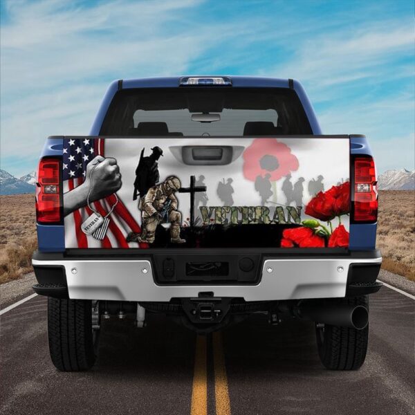 Veteran Tailgate Wrap, Veteran Lest We Forget Truck Tailgate Decal Solder Holiday Truck Decor Gift