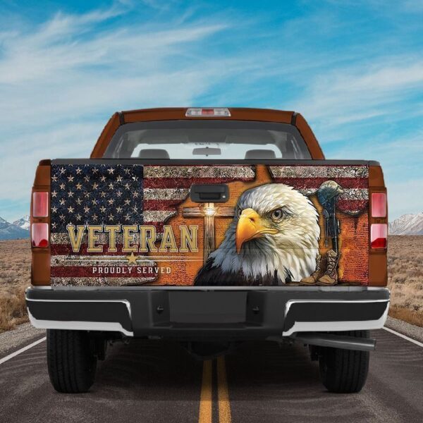 Veteran Tailgate Wrap, Veteran Memorial Day Truck Tailgate Wrap Decal Us Eagle Decal Sticker Remembrance Day Gift