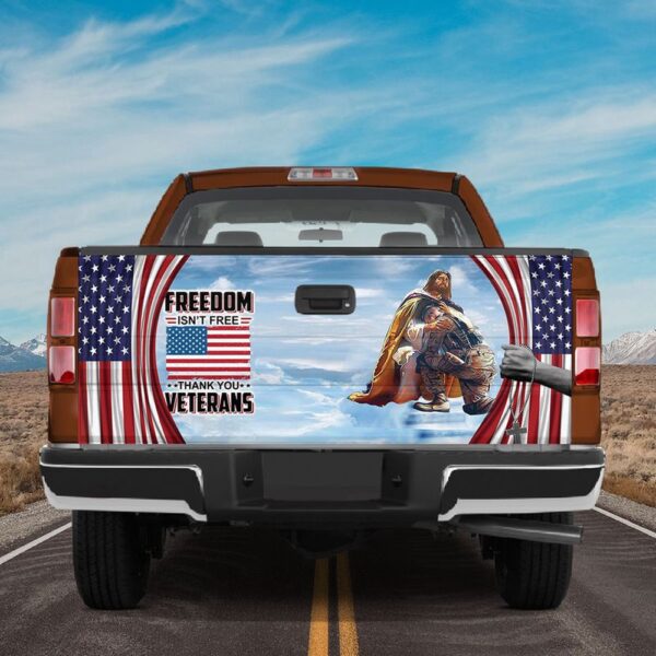 Veteran Tailgate Wrap, Veteran Truck Tailgate Decal Wrap Freedom Isn’t Free Tailgate Sticker Patriotic Car Decorations