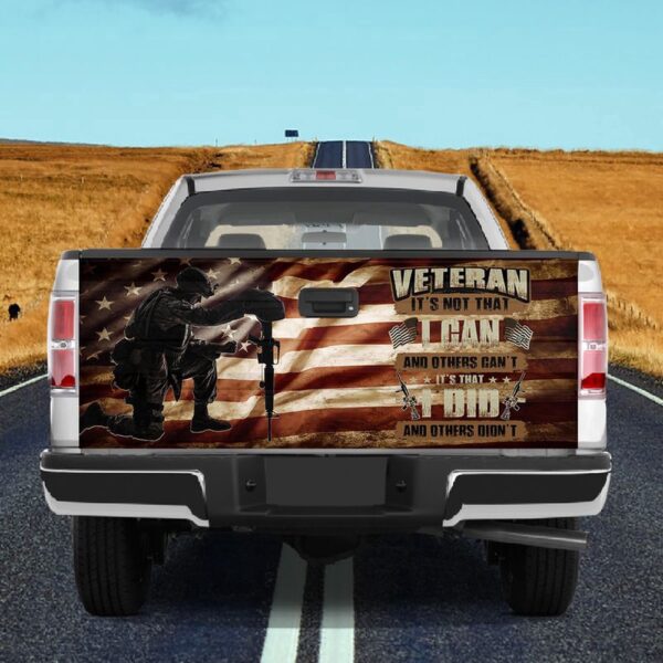Veteran Tailgate Wrap, Veteran Truck Tailgate Wrap Decal Veteran I Can Id Did American Veteran Honor The Title