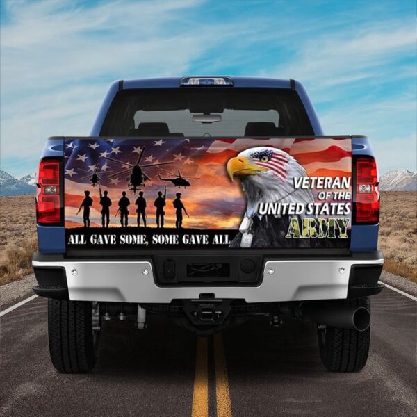 Veteran Tailgate Wrap, Vteran Of The United States Army Truck Tailgate Decal Sticker Wrap Soldier Gift