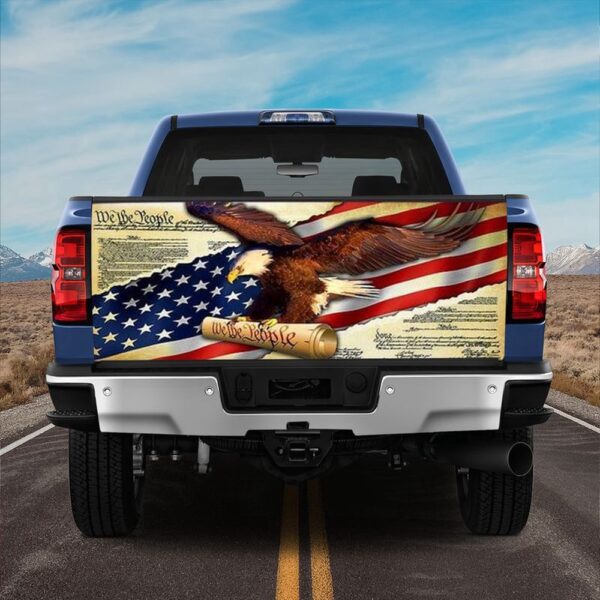 Veteran Tailgate Wrap, We The People Truck Tailgate Decal Eagl3 American Independence Day